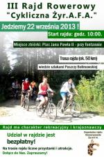 Zaproszenie na rajd rowerowy "Cykliczna Żyr.a.f.a"